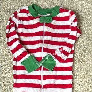 Used but cute Hanna Anderson holiday Striped Red and White Kids One Piece